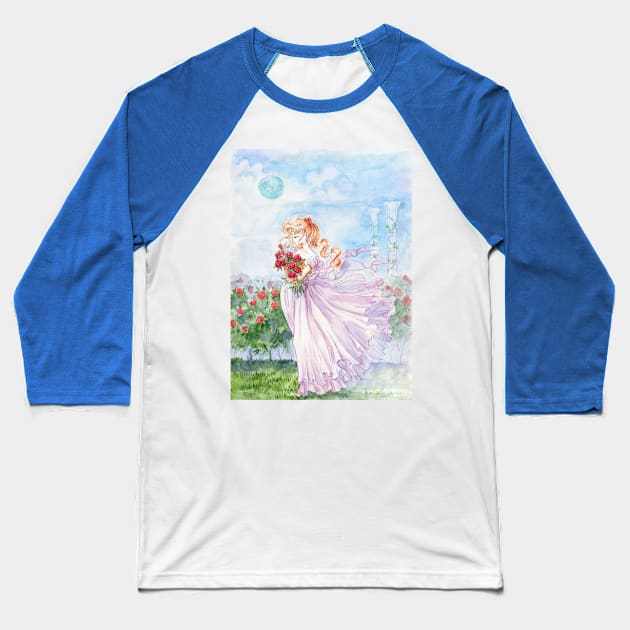 Princess Serenity with Roses Baseball T-Shirt by eosofdawn